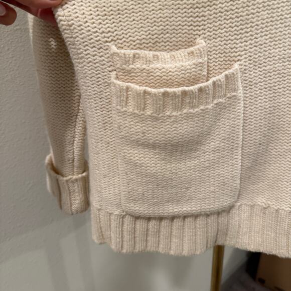 J. Jill Wool Blend Shawl Collar Cardigan Sweater XS Cream Preppy Quiet Luxury - Picture 5 of 10
